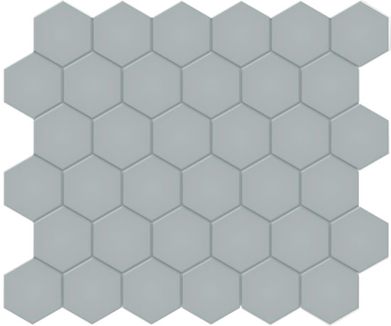 2" Cloud Blue Matte Hex Mosaic | Quality Carpet Inc.