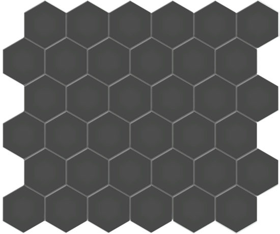 2" Retro Black Matte Hex Mosaic | Quality Carpet Inc.