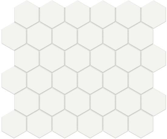 2" White Matte Hex Mosaic | Quality Carpet Inc.
