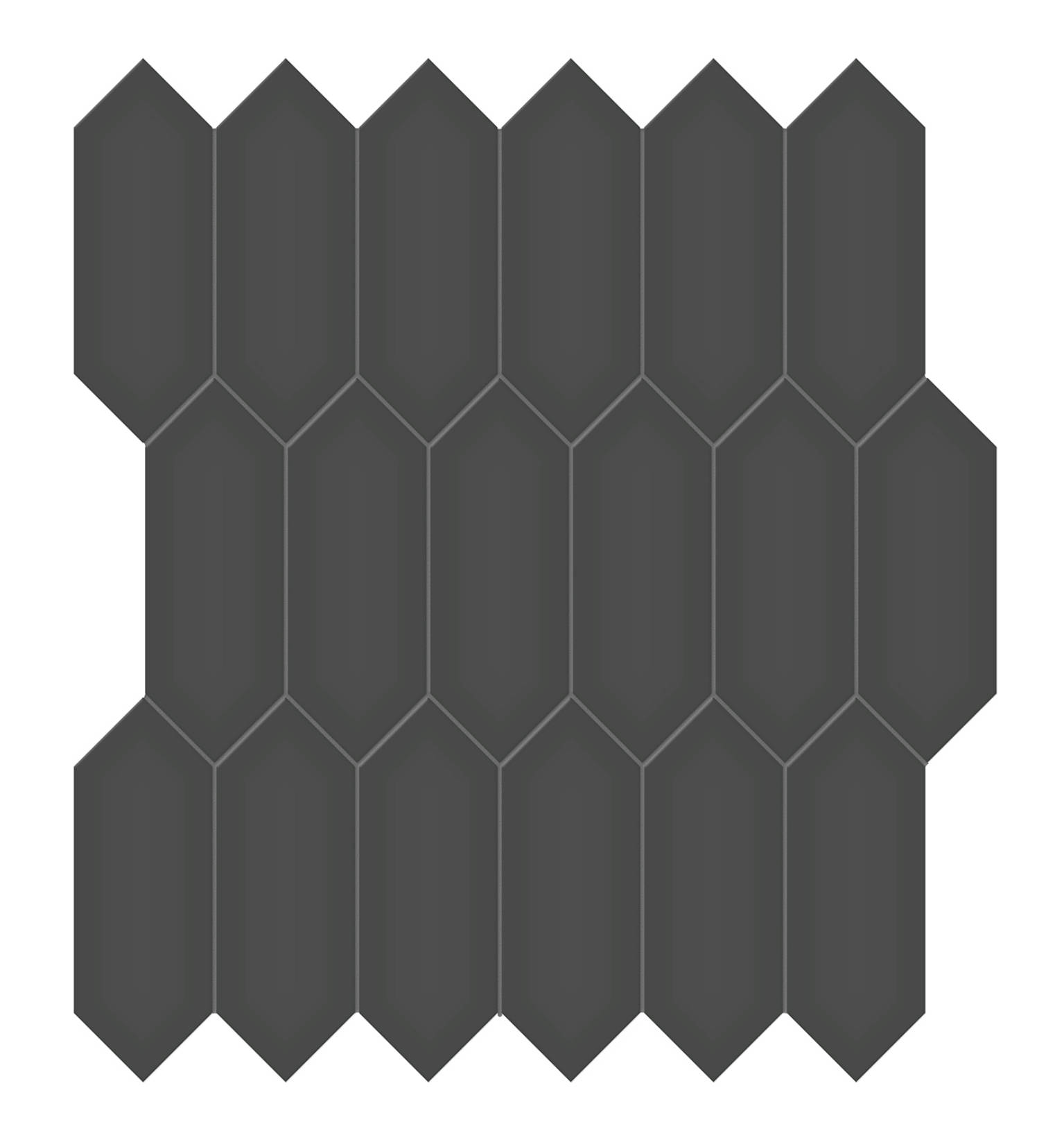 2x5 Retro Black Glossy Picket Mosaic | Quality Carpet Inc.