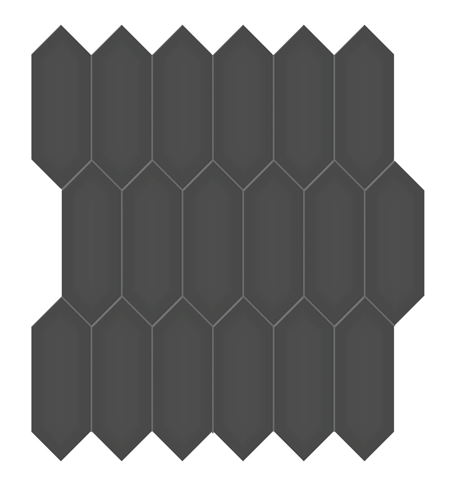 2x5 Retro Black Matte Picket Mosaic | Quality Carpet Inc.
