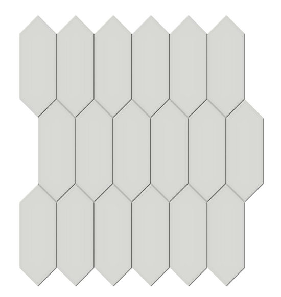 2x5 Warm Grey Glossy Picket Mosaic | Quality Carpet Inc.