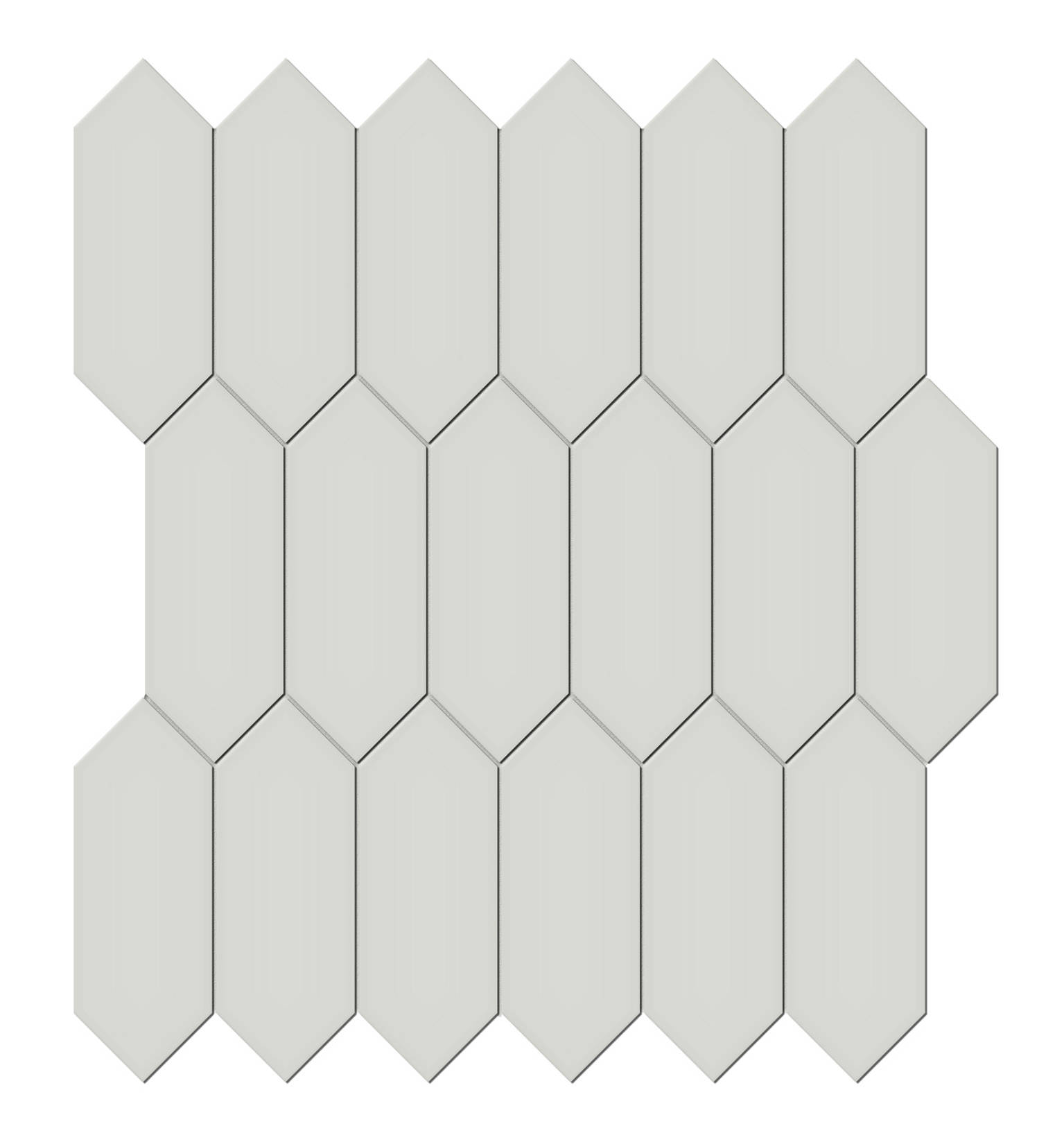 2x5 Warm Grey Matte Picket Mosaic | Quality Carpet Inc.