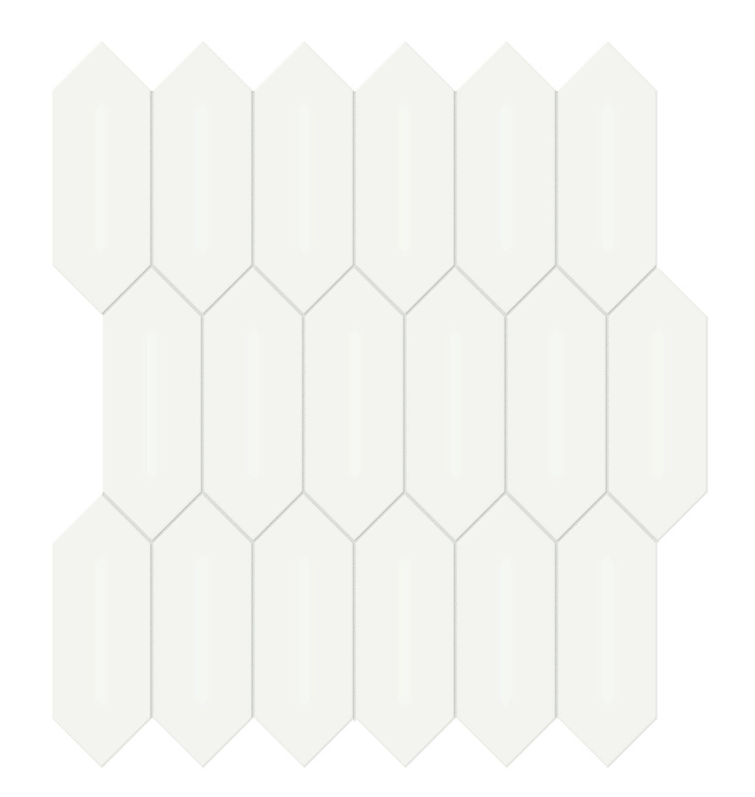 2x5 White Matte Picket Mosaic | Quality Carpet Inc.