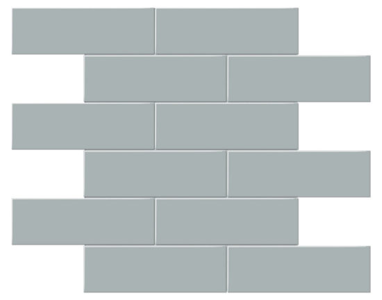 2x6 Cloud Blue Glossy Brick Mosaic | Quality Carpet Inc.