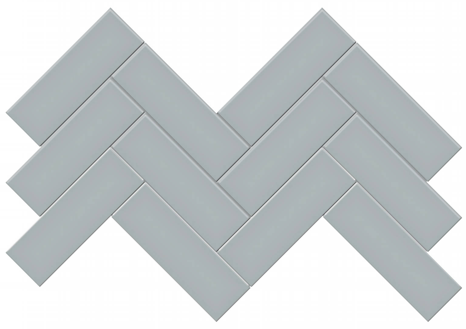 2x6 Cloud Blue Glossy Herringbone Mosaic | Quality Carpet Inc.