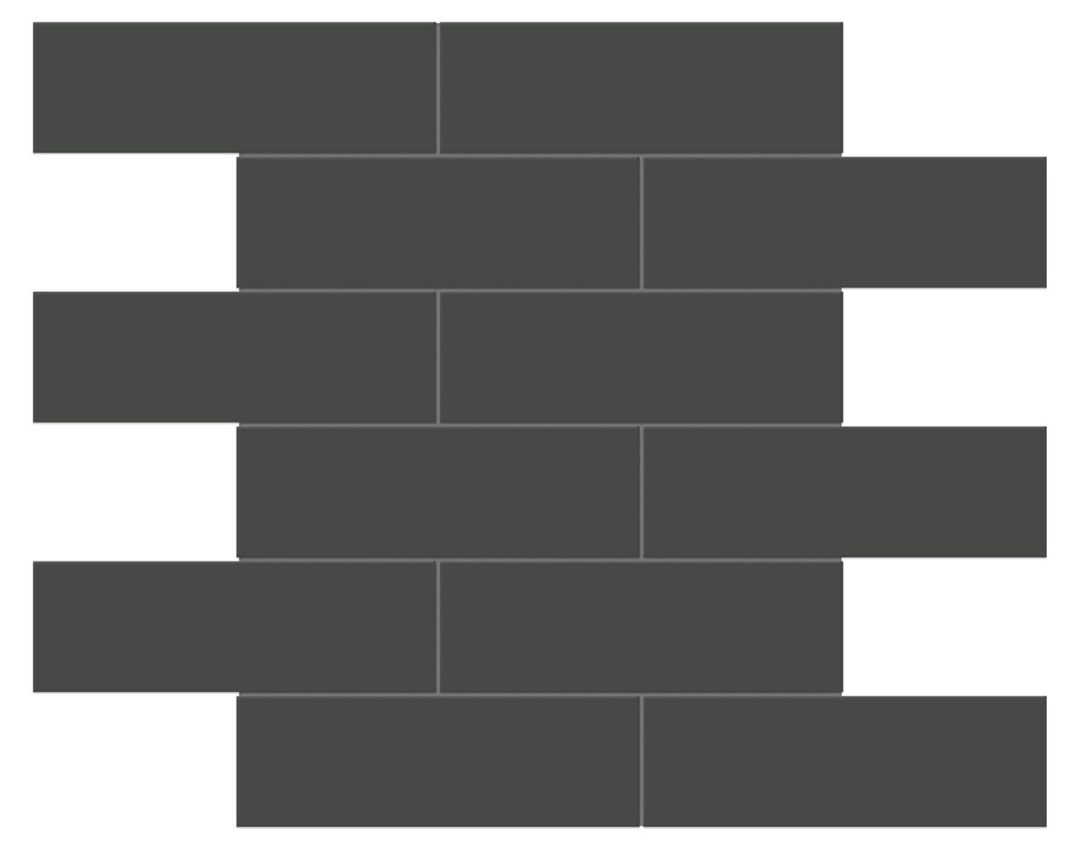 2x6 Retro Black Glossy Brick Mosaic | Quality Carpet Inc.