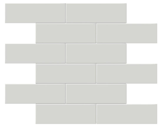 2x6 Warm Grey Glossy Brick Mosaic | Quality Carpet Inc.