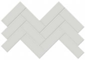 2x6 Warm Grey Glossy Herringbone Mosaic | Quality Carpet Inc.