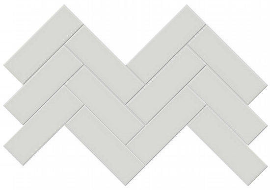 2x6 Warm Grey Glossy Herringbone Mosaic | Quality Carpet Inc.