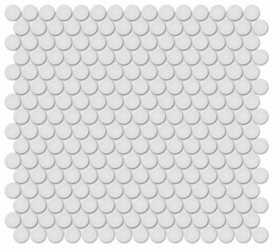 3/4" Gallery Grey Matte Penny Round Mosaic | Quality Carpet Inc.
