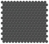 3/4" Retro Black Glossy Penny Round Mosaic | Quality Carpet Inc.