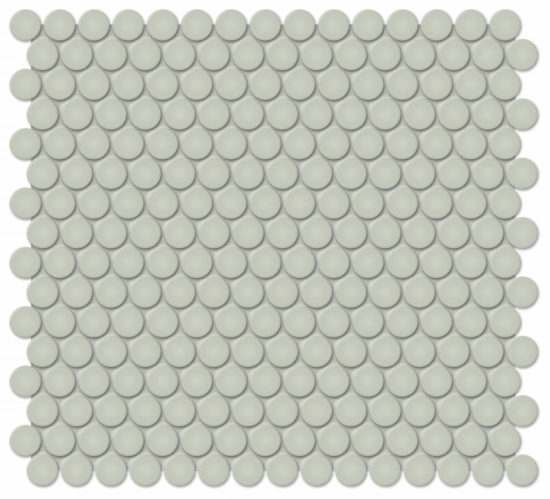 3/4" Soft Sage Glossy Penny Round Mosaic | Quality Carpet Inc.