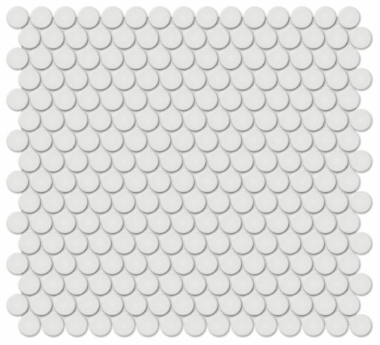 3/4" Vintage Grey Glossy Penny Round Mosaic | Quality Carpet Inc.