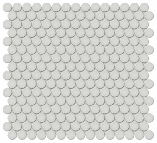 3/4" Warm Grey Matte Penny Round Mosaic | Quality Carpet Inc.