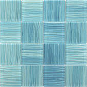 3"X3" Glass Pool Striped Aquamarine Mosaic | Quality Carpet Inc.