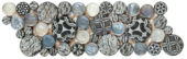 Black Penny Round Décor / Glass Interlocking Border | Quality Carpet Inc.