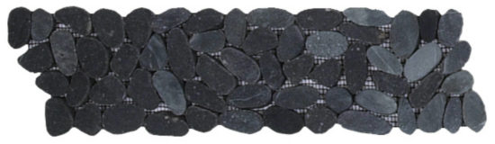 Black Sliced Matte Pebble Interlocking Border | Quality Carpet Inc.