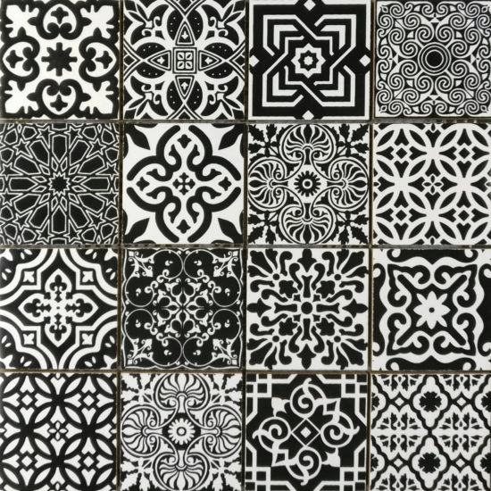 Ceramic Patchwork Square Black & White Mosaic | Quality Carpet Inc.