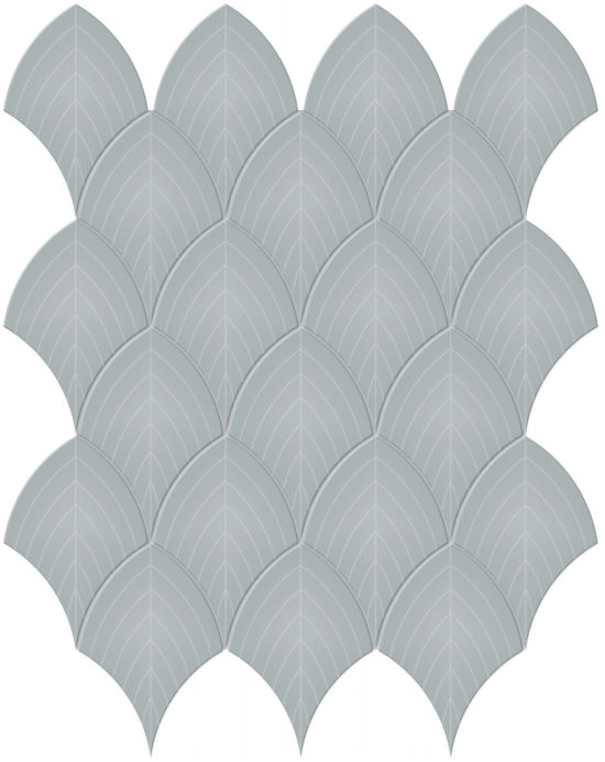 Cloud Blue Glossy Scallop Mosaic | Quality Carpet Inc.