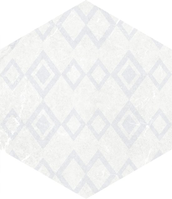 Form 5.5X6.3” White Decor Hexagon | Quality Carpet Inc.