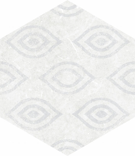 Form 5.5X6.3” White Decor Hexagon | Quality Carpet Inc.