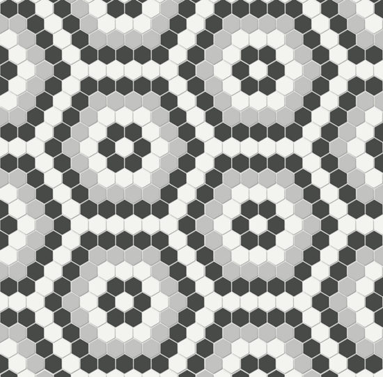 Midnight Blend Matte Hexagon Pattern Mosaic | Quality Carpet Inc.