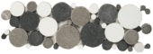 Mix White/Black/Grey Reconstituted Round Interlocking Border | Quality Carpet Inc.