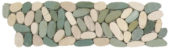 Mix White/Green Sliced Matte Pebble Interlocking Border | Quality Carpet Inc.
