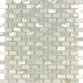 Mother Of Pearl Glass Marble White Mix Brick Mosaic | Quality Carpet Inc.