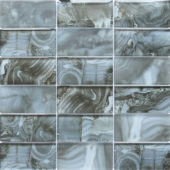 Onyx Pattern Blue Glass Sheet Mosaic | Quality Carpet Inc.