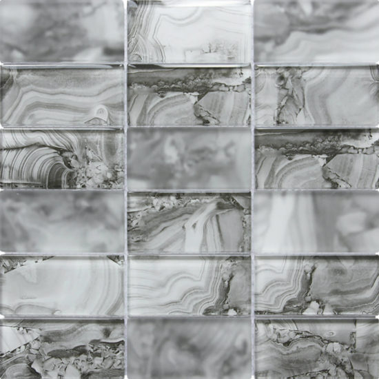 Onyx Pattern Grey Glass Sheet Mosaic | Quality Carpet Inc.