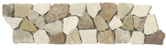 Onyx White/Red Opus Mosaic Interlocking Border | Quality Carpet Inc.
