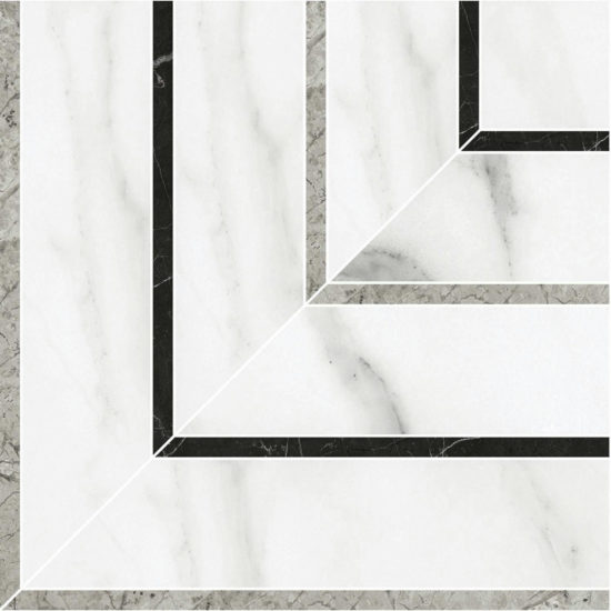 Statuario Venezia Honed Picco Mosaic | Quality Carpet Inc.