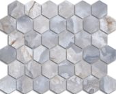 Treasure Blue Dream Onyx 2x2 Polished Hexagon Mosaic | Quality Carpet Inc.