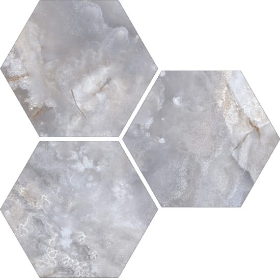 Treasure Blue Dream Onyx 6" Carved Hexagon | Quality Carpet Inc.