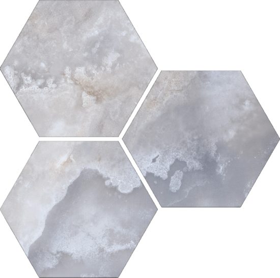 Treasure Blue Dream Onyx 6" Carved Hexagon | Quality Carpet Inc.