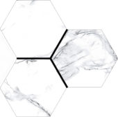 Treasure Ice White Marble 6" Carved Hexagon | Quality Carpet Inc.