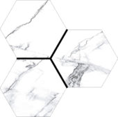 Treasure Ice White Marble 6" Carved Hexagon | Quality Carpet Inc.