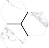 Treasure Ice White Marble 6" Carved Hexagon | Quality Carpet Inc.