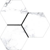 Treasure Ice White Marble 6" Carved Hexagon | Quality Carpet Inc.