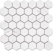Treasure Statuario 2x2 Polished Hexagon Mosaic | Quality Carpet Inc.