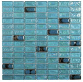 Turquoise Glass And Ceramic Brick 3/4 | Quality Carpet Inc.