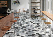 Vida 5.5X6.3” Black Hexagon | Quality Carpet Inc.