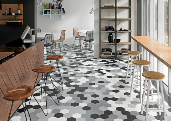 Vida 5.5X6.3” Black Hexagon | Quality Carpet Inc.
