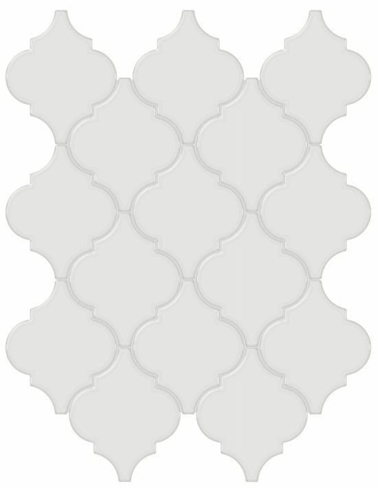 Vintage Grey Glossy Arabesque Mosaic | Quality Carpet Inc.