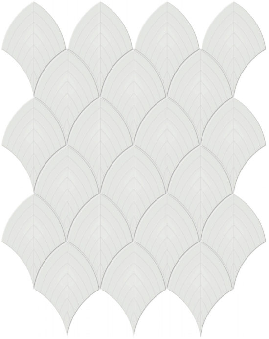 Vintage Grey Glossy Scallop Mosaic | Quality Carpet Inc.