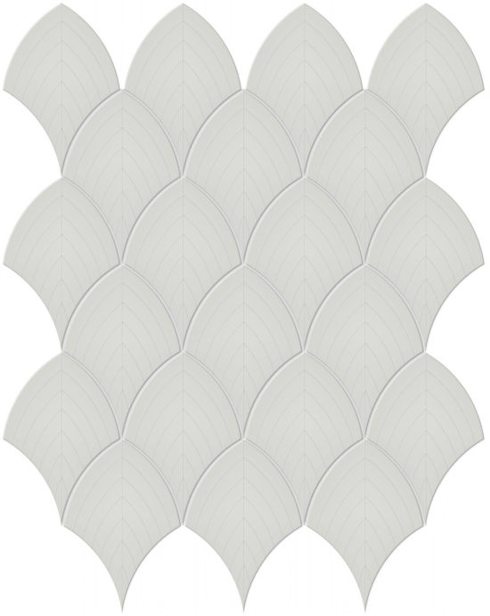 Warm Grey Glossy Scallop Mosaic | Quality Carpet Inc.