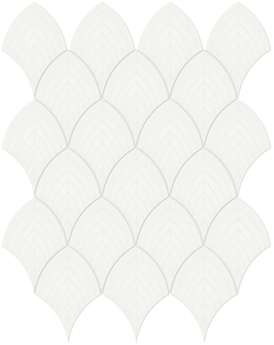 White Glossy Scallop Mosaic | Quality Carpet Inc.