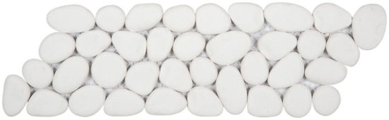 White Reconstituted Pebble Mosaic Interlocking Border | Quality Carpet Inc.